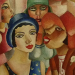 Cinco Moças de Guaratinguetá - 1930, dimensões: 90,5x70cm, Tipo: pintura, meio: Oil on canvas